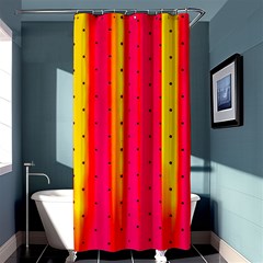 Warped Stripy Dots Shower Curtain 36  X 72  (stall)  by essentialimage365