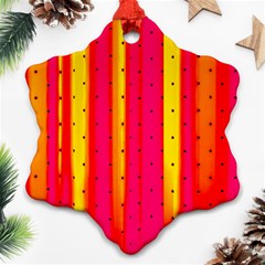 Warped Stripy Dots Ornament (snowflake)