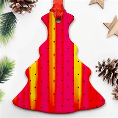 Warped Stripy Dots Christmas Tree Ornament (two Sides)