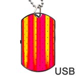 Warped Stripy Dots Dog Tag USB Flash (Two Sides) Front