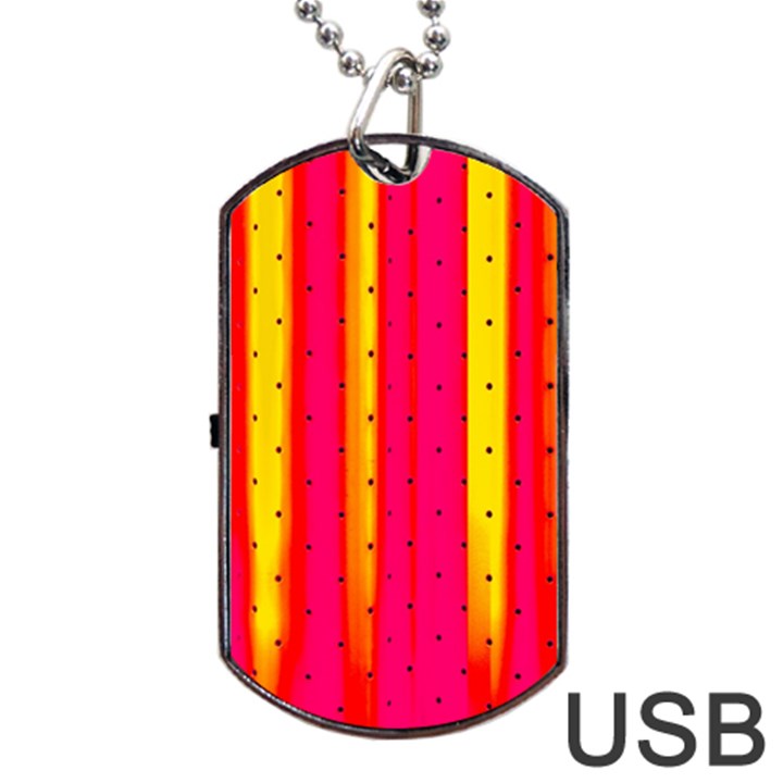 Warped Stripy Dots Dog Tag USB Flash (Two Sides)