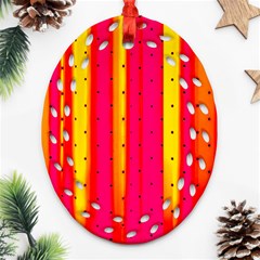 Warped Stripy Dots Ornament (oval Filigree)