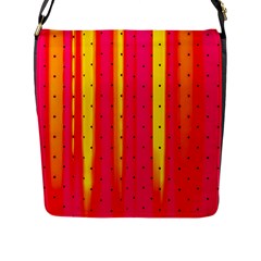 Warped Stripy Dots Flap Closure Messenger Bag (l) by essentialimage365