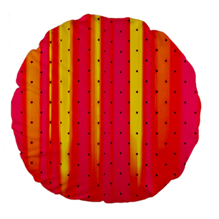 Warped Stripy Dots Large 18  Premium Flano Round Cushions