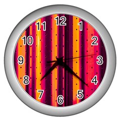 Warped Stripy Dots Wall Clock (silver) by essentialimage365