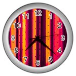 Warped Stripy Dots Wall Clock (Silver) Front