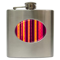 Warped Stripy Dots Hip Flask (6 Oz) by essentialimage365