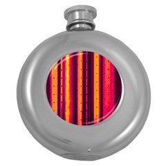 Warped Stripy Dots Round Hip Flask (5 Oz) by essentialimage365