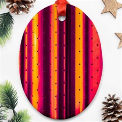 Warped Stripy Dots Oval Ornament (two Sides) by essentialimage365