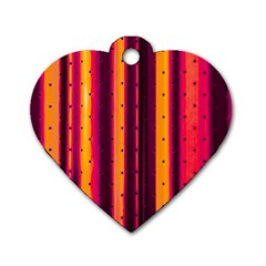 Warped Stripy Dots Dog Tag Heart (one Side) by essentialimage365