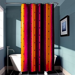 Warped Stripy Dots Shower Curtain 36  X 72  (stall)  by essentialimage365