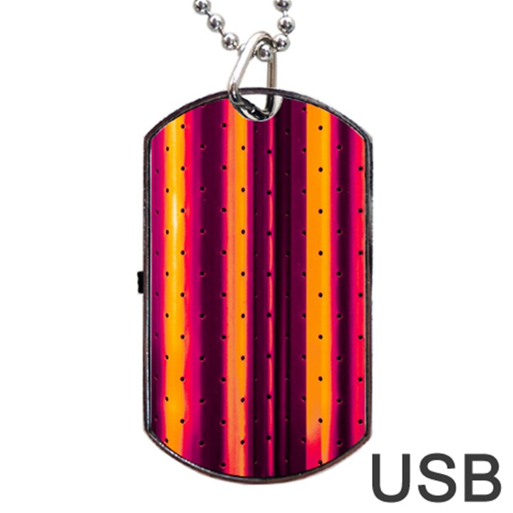 Warped Stripy Dots Dog Tag USB Flash (Two Sides)