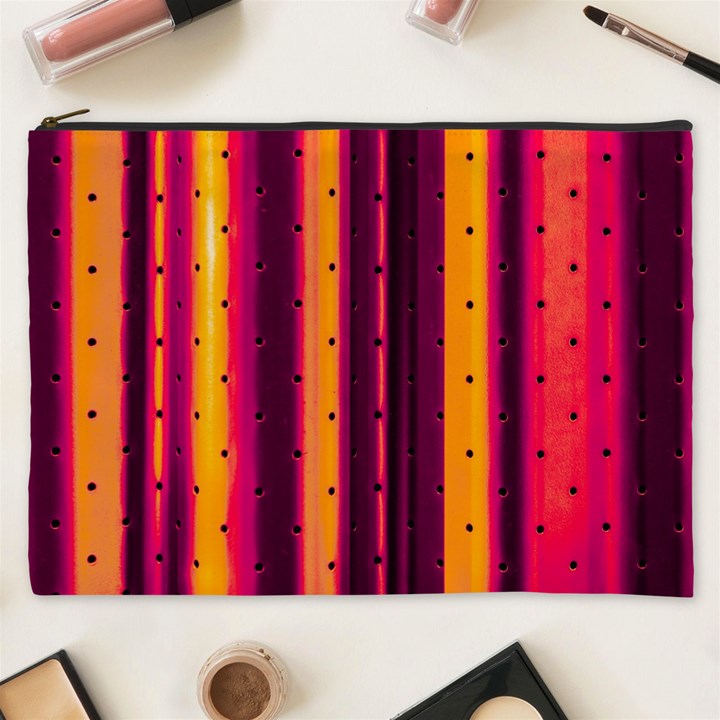 Warped Stripy Dots Cosmetic Bag (XXXL)