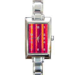 Warped Stripy Dots Rectangle Italian Charm Watch