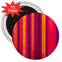 Warped Stripy Dots 3  Magnets (10 pack) 