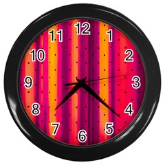 Warped Stripy Dots Wall Clock (Black)