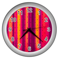 Warped Stripy Dots Wall Clock (Silver)