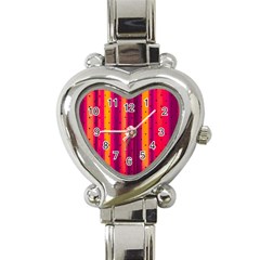 Warped Stripy Dots Heart Italian Charm Watch