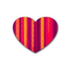 Warped Stripy Dots Rubber Coaster (Heart)