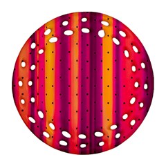 Warped Stripy Dots Ornament (Round Filigree)