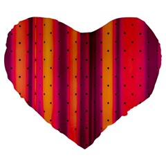 Warped Stripy Dots Large 19  Premium Heart Shape Cushions