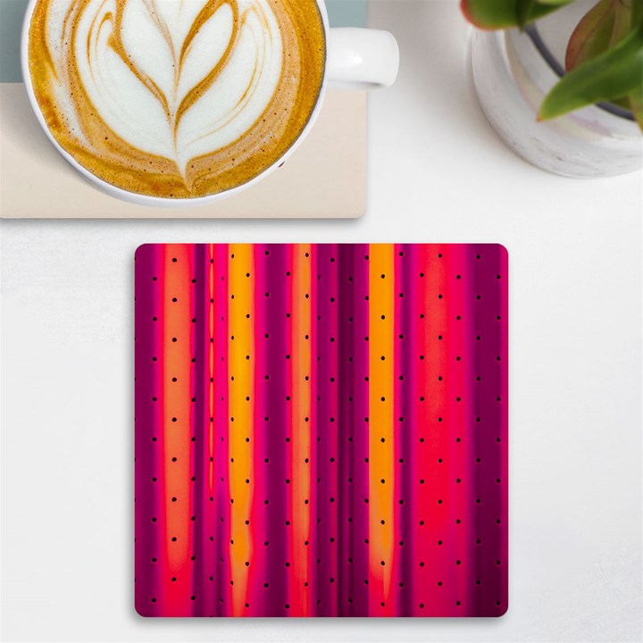 Warped Stripy Dots UV Print Square Tile Coaster 