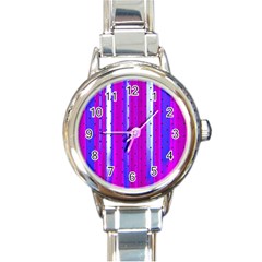 Warped Stripy Dots Round Italian Charm Watch by essentialimage365