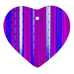 Warped Stripy Dots Ornament (heart) by essentialimage365