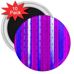 Warped Stripy Dots 3  Magnets (10 Pack)  by essentialimage365