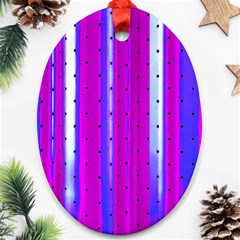 Warped Stripy Dots Oval Ornament (two Sides) by essentialimage365