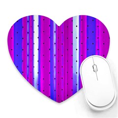 Warped Stripy Dots Heart Mousepads by essentialimage365