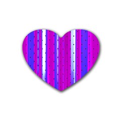 Warped Stripy Dots Rubber Coaster (heart) by essentialimage365