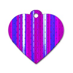 Warped Stripy Dots Dog Tag Heart (one Side) by essentialimage365