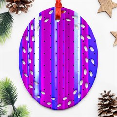 Warped Stripy Dots Ornament (oval Filigree)