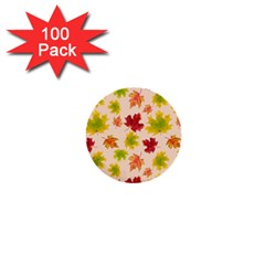 Bright Autumn Leaves 1  Mini Buttons (100 Pack)  by SychEva