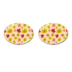 Bright Autumn Leaves Cufflinks (oval) by SychEva