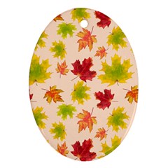 Bright Autumn Leaves Oval Ornament (two Sides) by SychEva