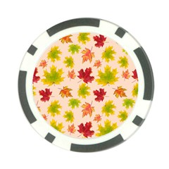 Bright Autumn Leaves Poker Chip Card Guard by SychEva