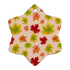 Bright Autumn Leaves Snowflake Ornament (two Sides) by SychEva