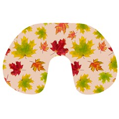 Bright Autumn Leaves Travel Neck Pillow by SychEva