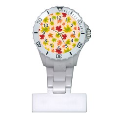 Bright Autumn Leaves Plastic Nurses Watch by SychEva