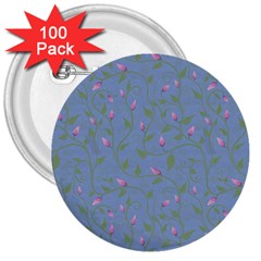 Curly Flowers 3  Buttons (100 Pack)  by SychEva