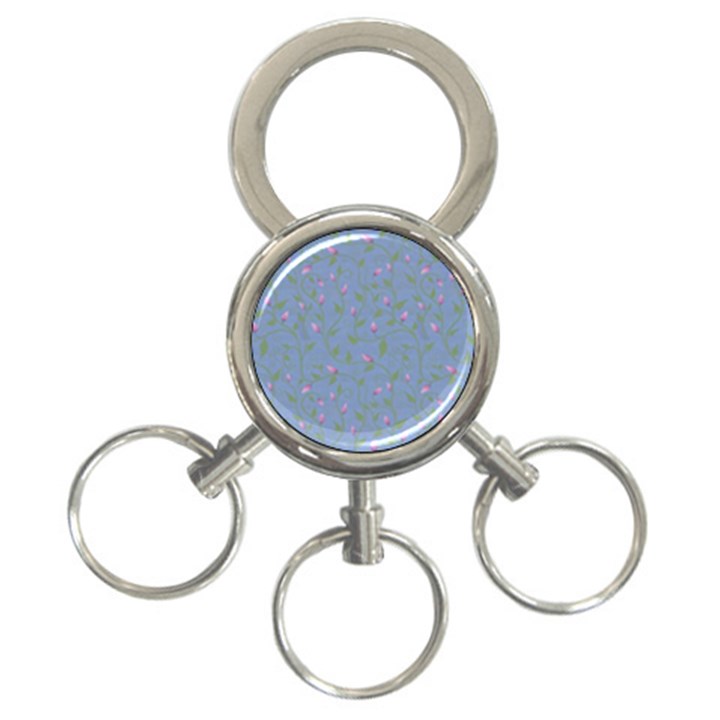 Curly Flowers 3-Ring Key Chain