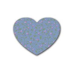 Curly Flowers Rubber Coaster (heart)