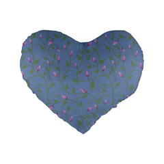 Curly Flowers Standard 16  Premium Heart Shape Cushions by SychEva