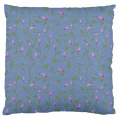 Curly Flowers Large Flano Cushion Case (two Sides) by SychEva