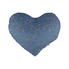 Curly Flowers Standard 16  Premium Flano Heart Shape Cushions by SychEva