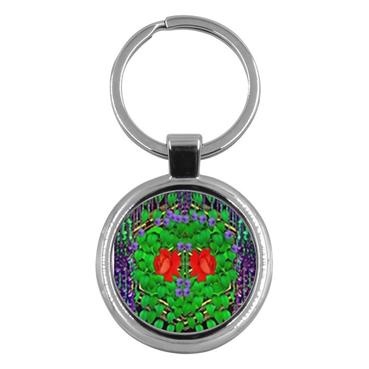 A Island Of Roses In The Calm Sea Key Chain (Round)