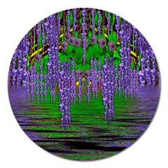 A Island Of Flowers In The Calm Sea Magnet 5  (round) by pepitasart