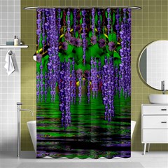 A Island Of Flowers In The Calm Sea Shower Curtain 48  X 72  (small)  by pepitasart